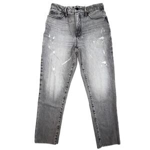 Good American Jeans Khloe Kardashian Sz 6/28 The Weekender Gray Distressed Denim